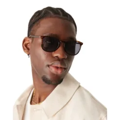 ASOS DESIGN sqaure sunglasses with smoke lens and tortoise frame