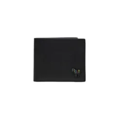 Paul Smith bifold leather wallet with zebra logo in black